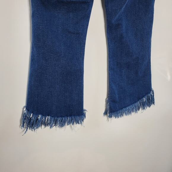 James Jeans Freedom Fringe-Accent Kiki jeans Cropped Dark Wash stretchy Size 31 - Picture 6 of 10